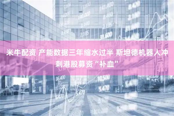 米牛配资 产能数据三年缩水过半 斯坦德机器人冲刺港股募资“补血”